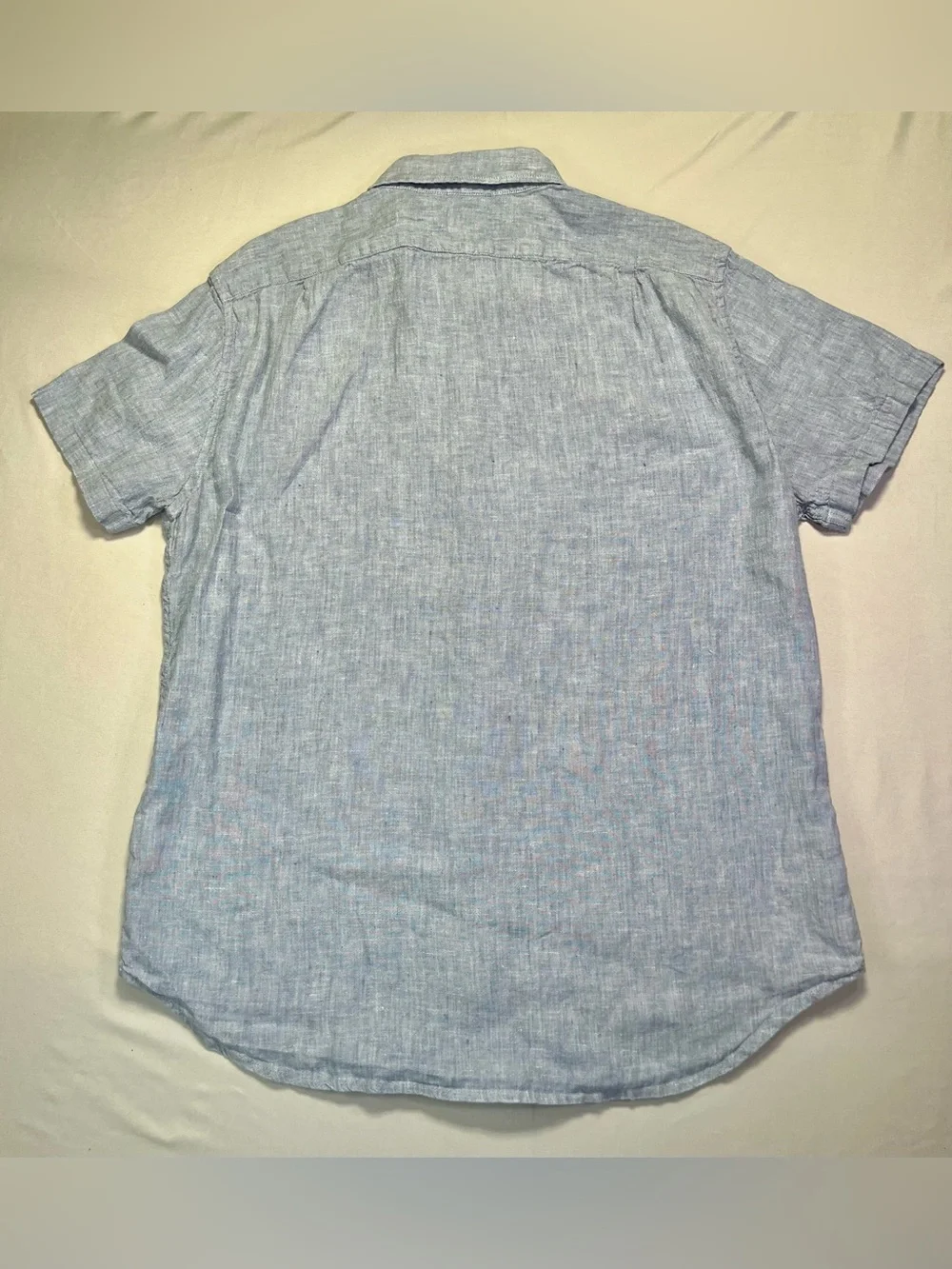 J. Crew Irish Linen Lightweight Short-Sleeve Shirt - Soft Blue - Large